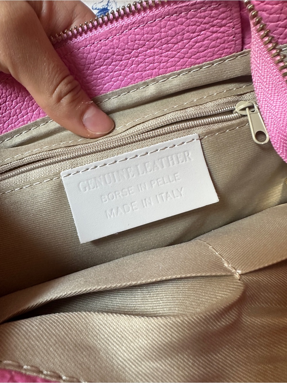 Genuine Leather Pink Handbag - Picture 5 of 6
